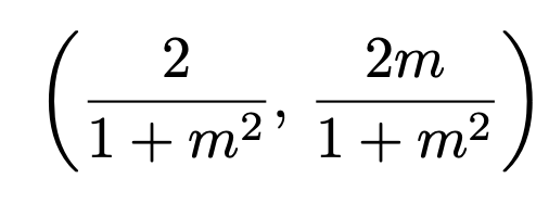 \[\left(\frac{2}{1+m^2},\,\frac{2m}{1+m^2}\right)\]